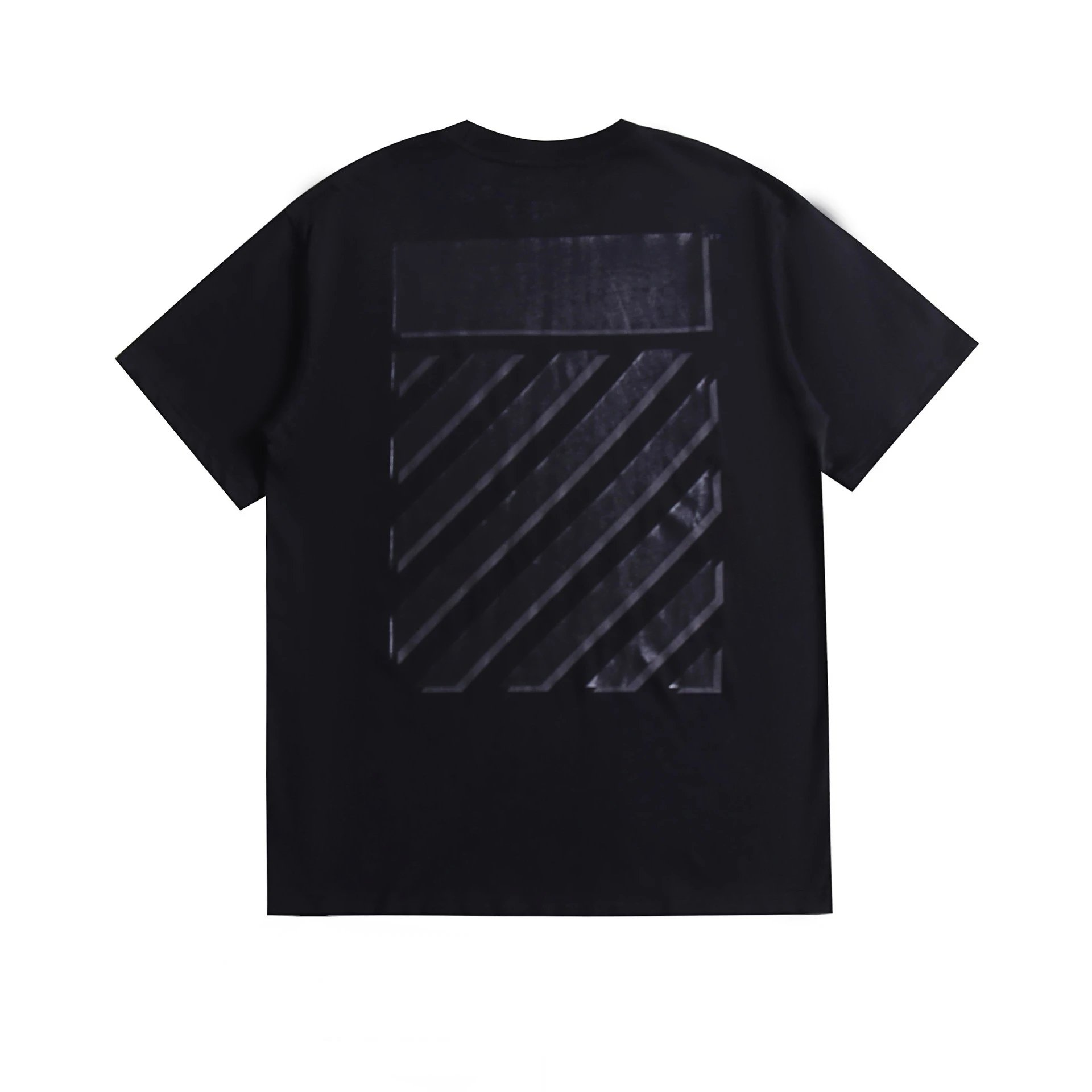 Off-White Diagonal Stripe Print Black T-Shirt
