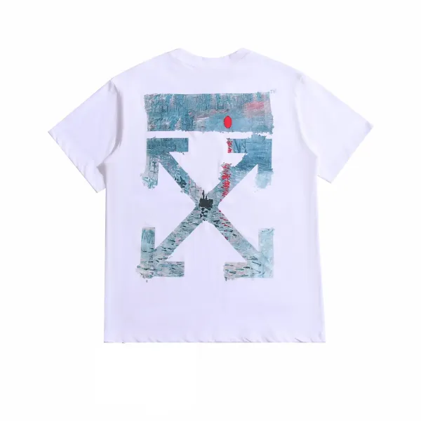 Off-White Diagonal Stripe Graphic White T-Shirt - 18