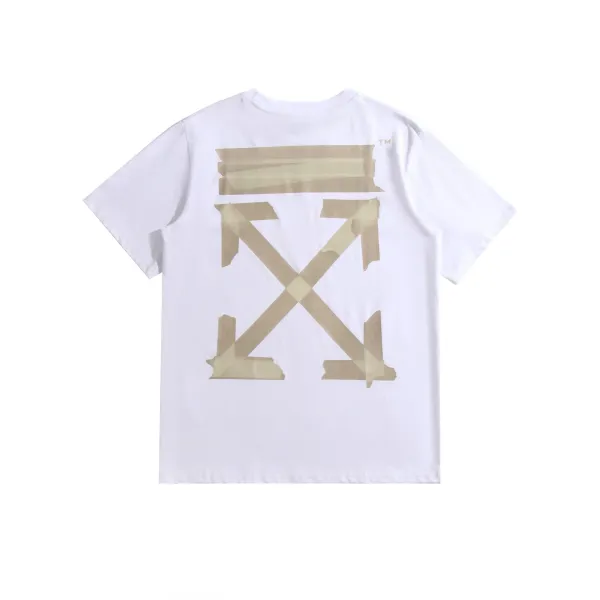 Off-White Diagonal Stripe Graphic White T-Shirt - 34