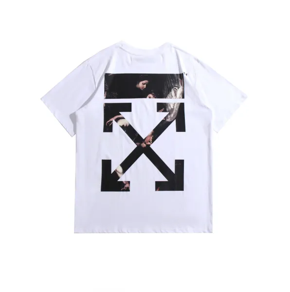 Off-White Diagonal Stripe Graphic White T-Shirt - 42