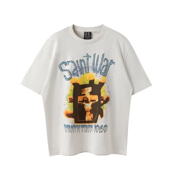Saint War Death Trip 1969 Graphic Print Off-White T-Shirt - 1