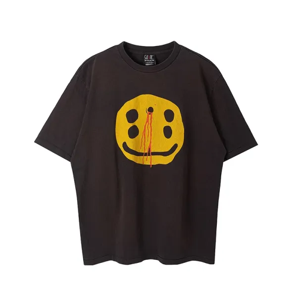 SACAI Smiley Face Bleeding Yellow Graphic T-Shirt - 1