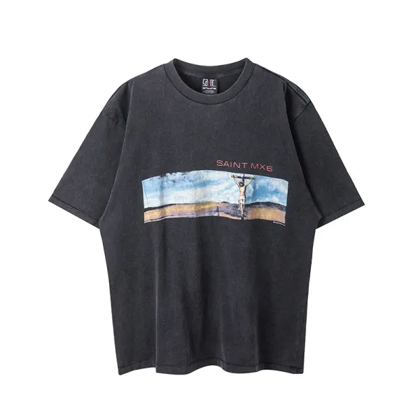Saint MX6 Graphic Print Black T-Shirt - 1