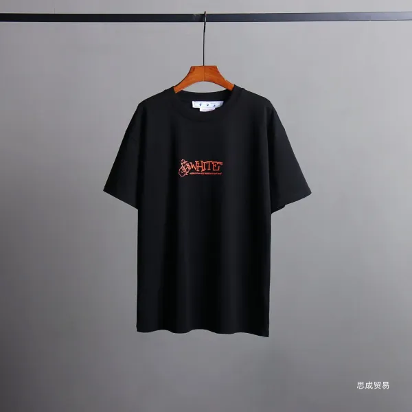 Off-White Diagonal Stripe Graphic White T-Shirt - 29