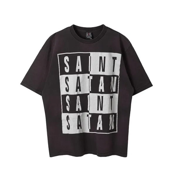 Saint Laurent Saint Satan Graphic Print Black T-Shirt - 1