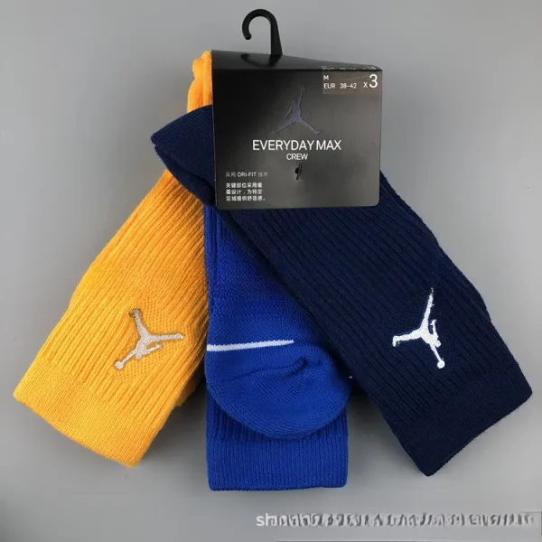 Air Jordan Everyday Max Crew Socks in Yellow, Royal Blue, and Navy - 1