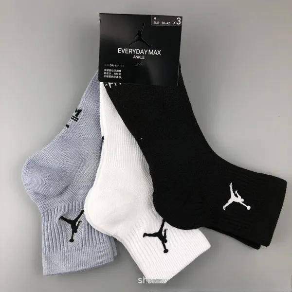 Air Jordan Everyday Max Ankle Socks Black/White/Gray - 1