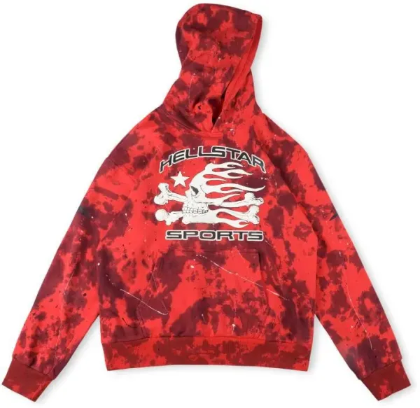 Hellstar Sports Tie-Dye Red Hoodie - 1