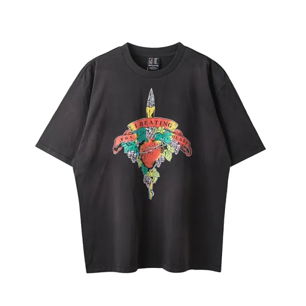 GCDS Beating Heart Graphic Black T-Shirt - 1