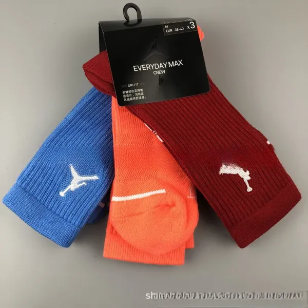Air Jordan Everyday Max Crew Socks in Blue, Orange, and Red - 1