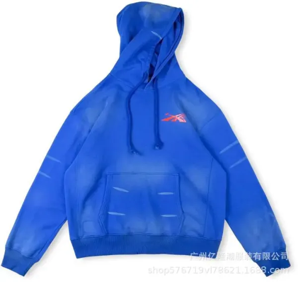 Reebok x Unknown Collaborator Distressed Blue Hoodie - 1