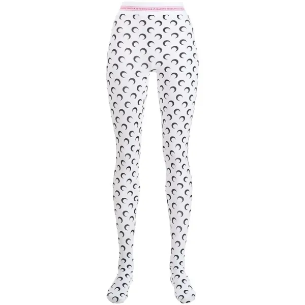 Marine Serre Crescent Moon Print Leggings White - 1