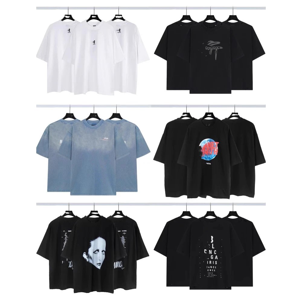 Classic Washed Coke Letter Print Short Sleeve Loose T-Shirt One Lot