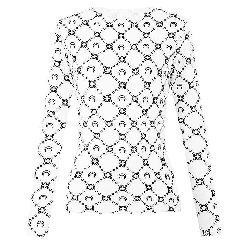 Gucci GG Marmont Print Long-Sleeve Top White - 1
