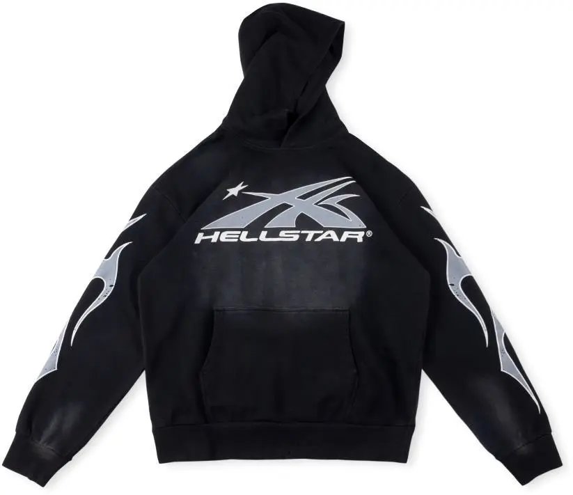 Hellstar Flame Graphic Hoodie Black - 1