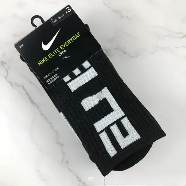 Nike Elite Everyday Crew Socks Black/White - 1