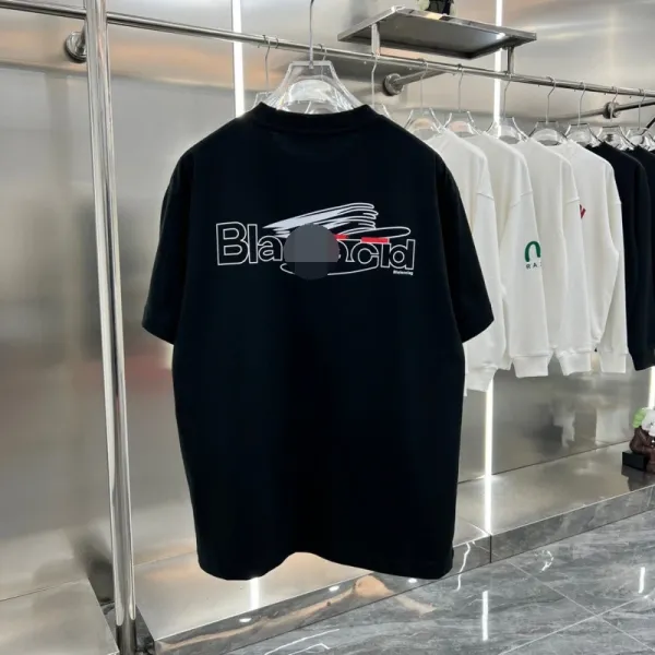 Balenciaga Blanckid Graphic Print Black T-Shirt - 1