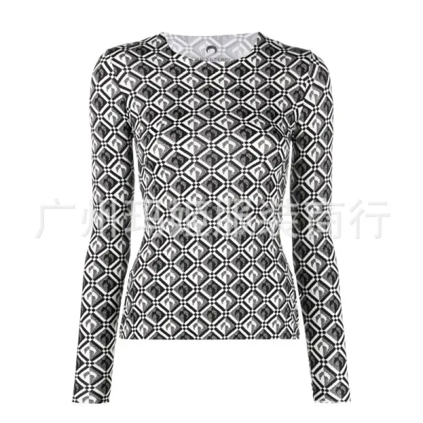 Saint Laurent Geometric Print Long-Sleeve Base-Layer Top - 1