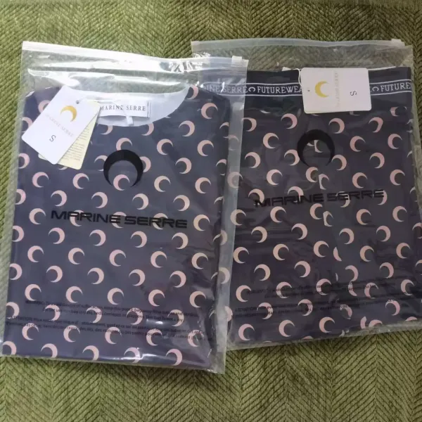 Marine Serre Crescent Moon Print T-Shirt Navy - 1