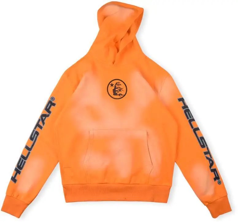 Hellstar Flame Logo Orange Hoodie - 1