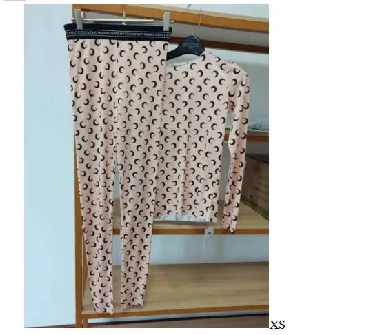 Calvin Klein Underwear Moon Print Lounge Set Pink Leggings and Long-Sleeve Top - 1