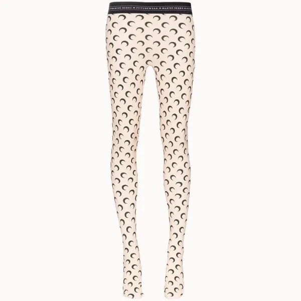 Marine Serre Crescent Moon Print Beige Leggings - 1