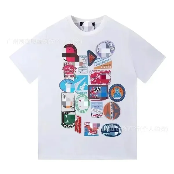 Louis Vuitton Monogram Sticker Patchwork T-Shirt White - 1
