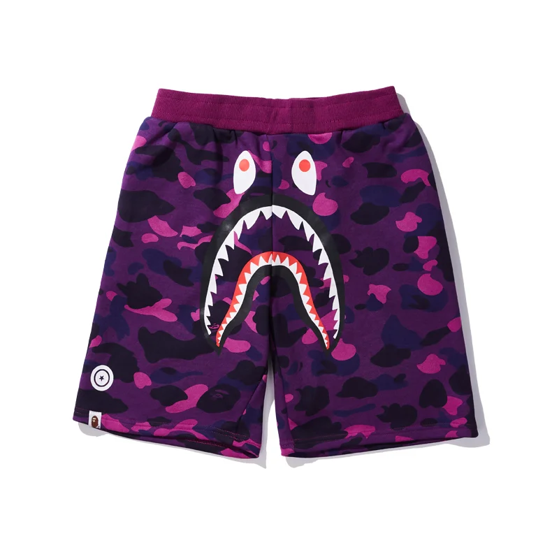 BAPE Glow-in-the-Dark Camo Shark Casual Shorts
