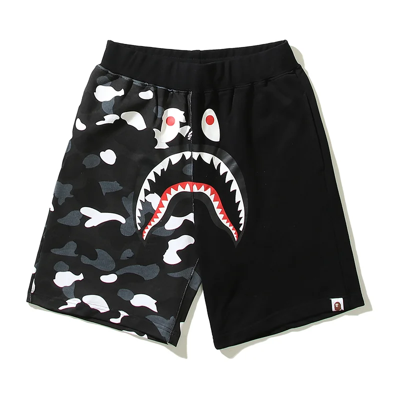 BAPE Glow-in-the-Dark Camo Shark Casual Shorts