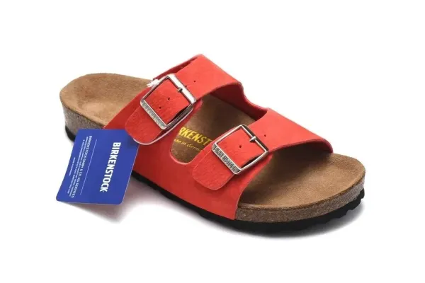 Birkenstock Arizona Red Suede Sandals - 1