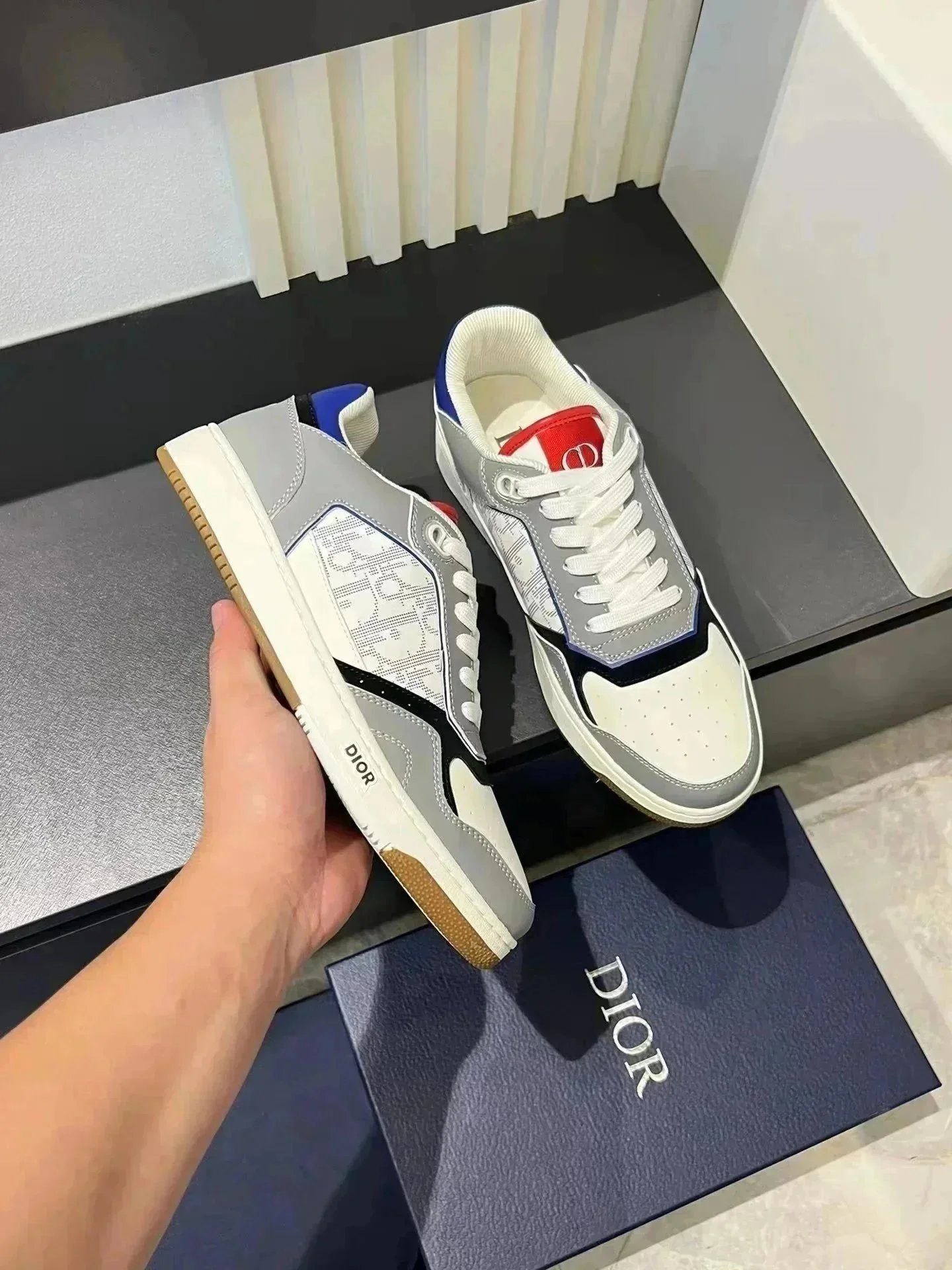 Dior Sneakers Logo-Monogram Lace-Up — 031*Top quality