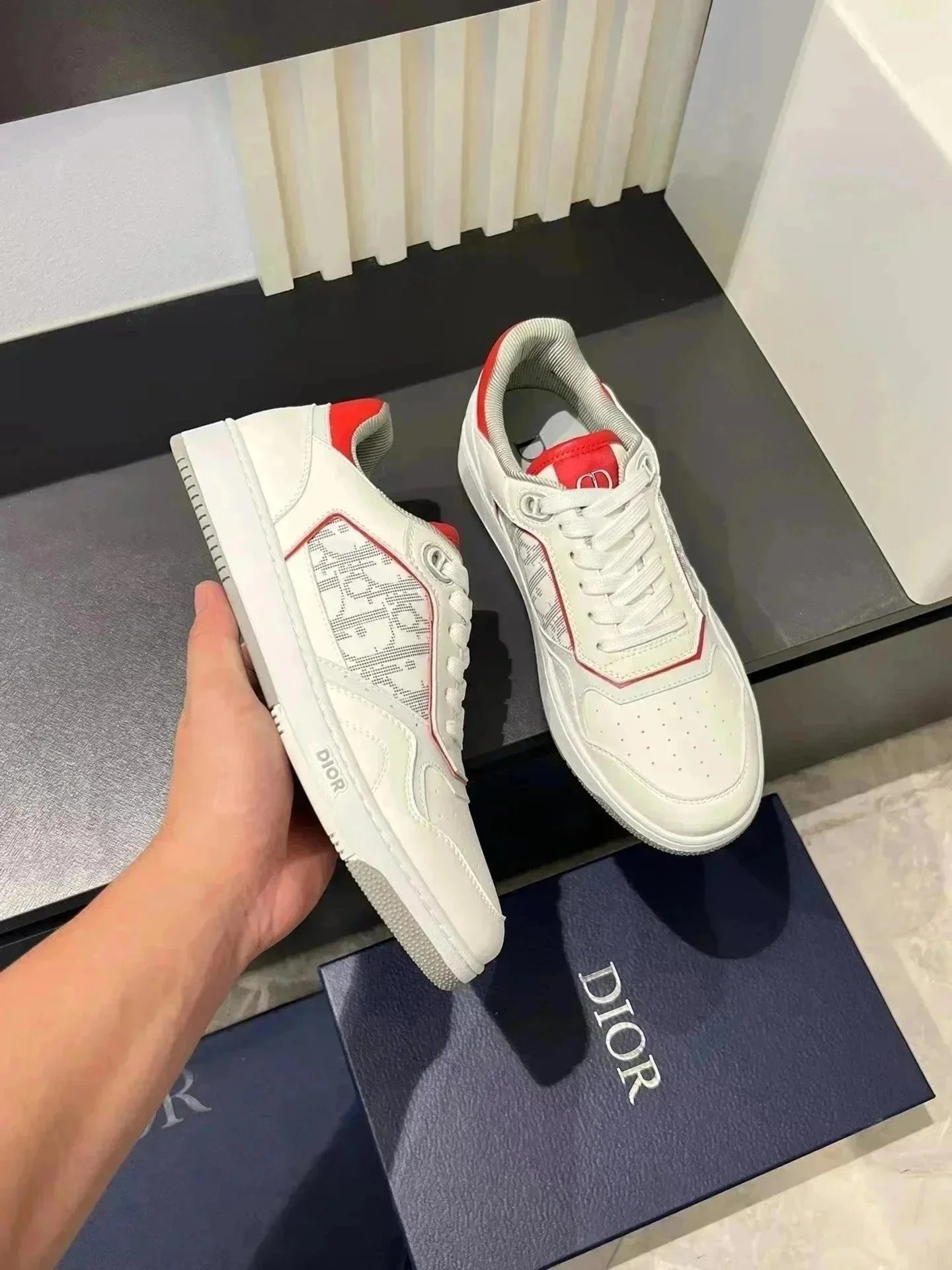 Dior Sneakers Logo-Monogram Lace-Up — 014*Top quality