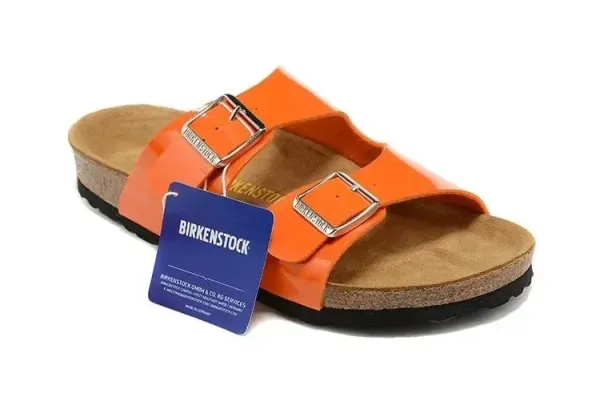 Birkenstock Arizona Orange Patent Leather Sandals - 1