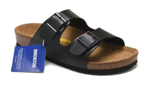 Birkenstock Arizona Black Leather Sandals - 1