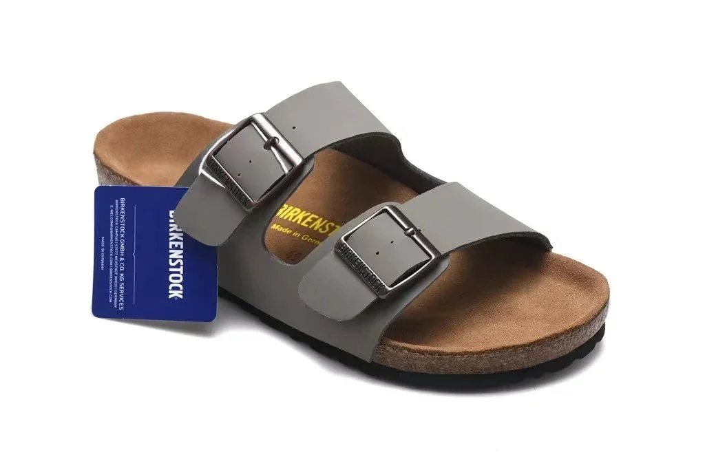 Birkenstock Arizona Gray Two-Strap Sandals - 1