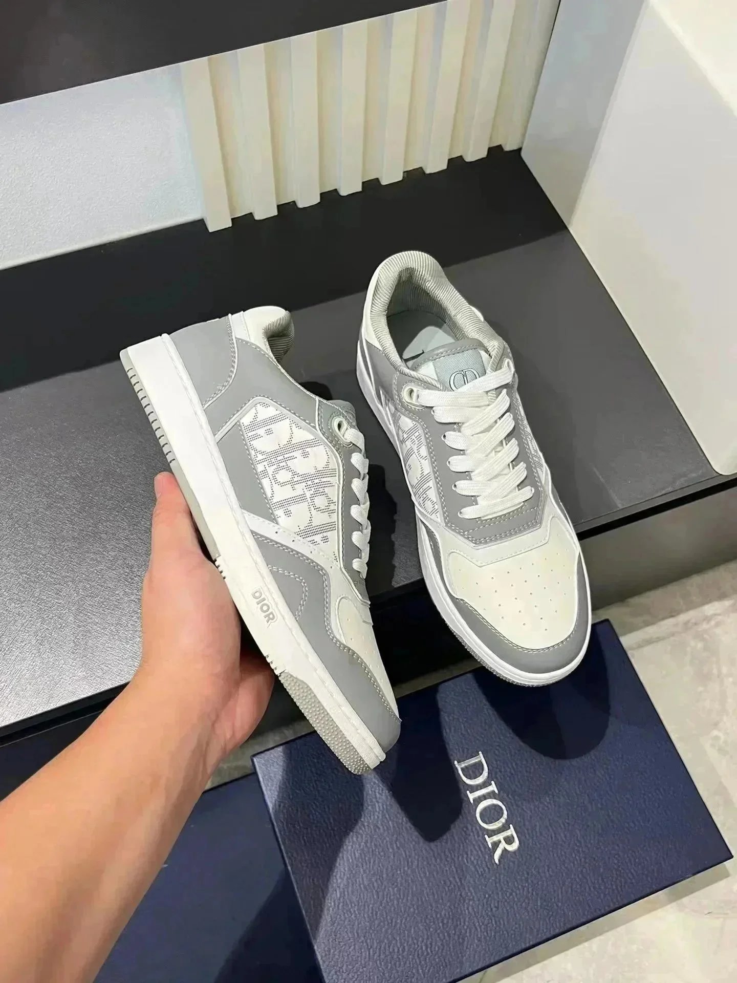 Dior Sneakers Logo-Monogram Lace-Up — 030*Top quality