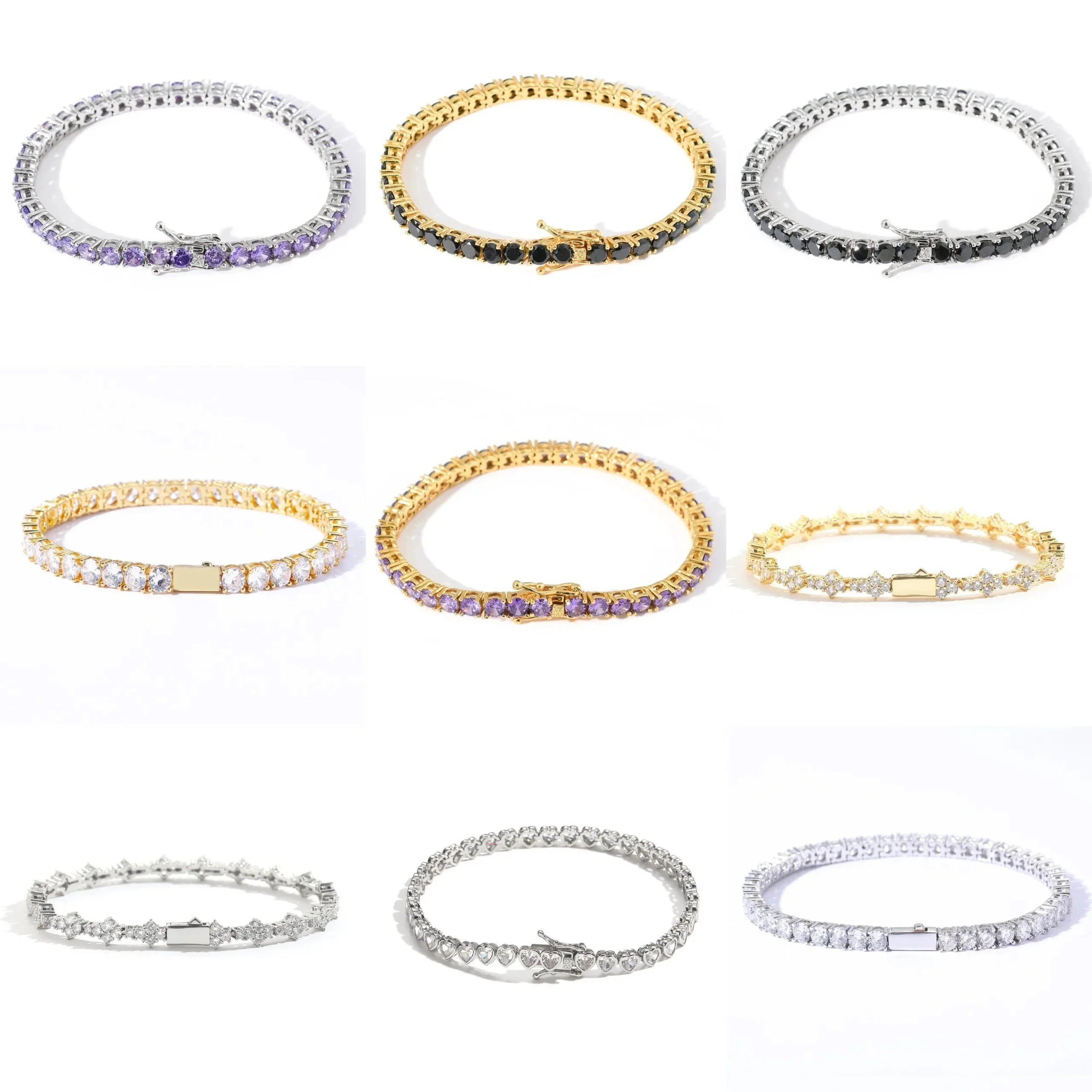 Gold and Silver Tennis Bracelets with Gemstones