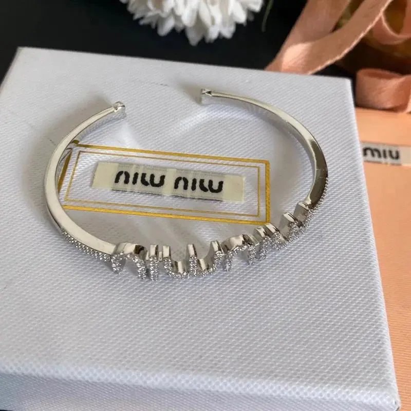 Miu Miu Silver Open Cuff Bracelet