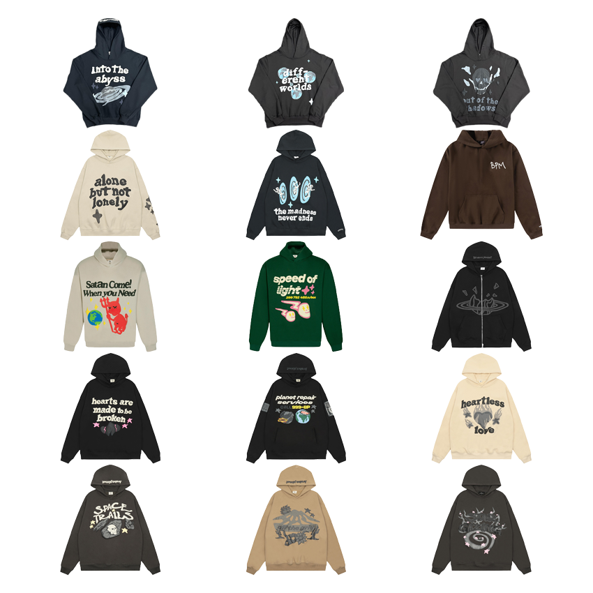 Graphic Print Hoodies in Various Colors and Styles