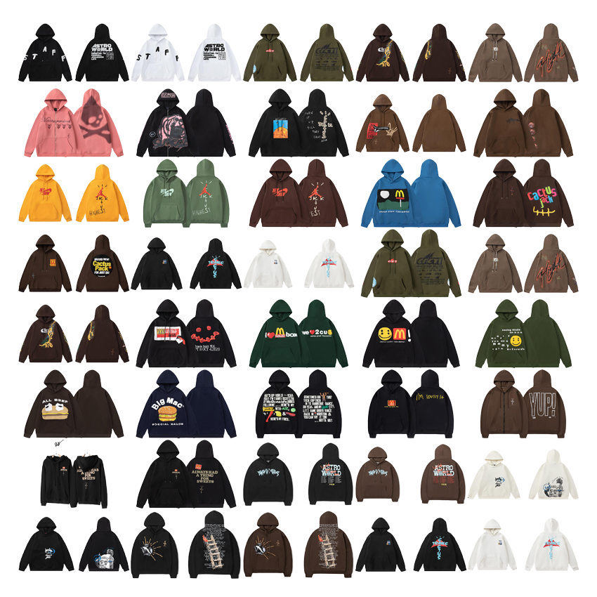 Diverse Hoodies Collection in Various Colors and Styles