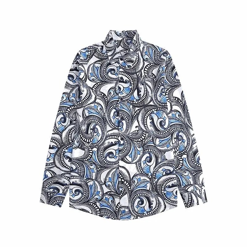 Printed Blue and Whi