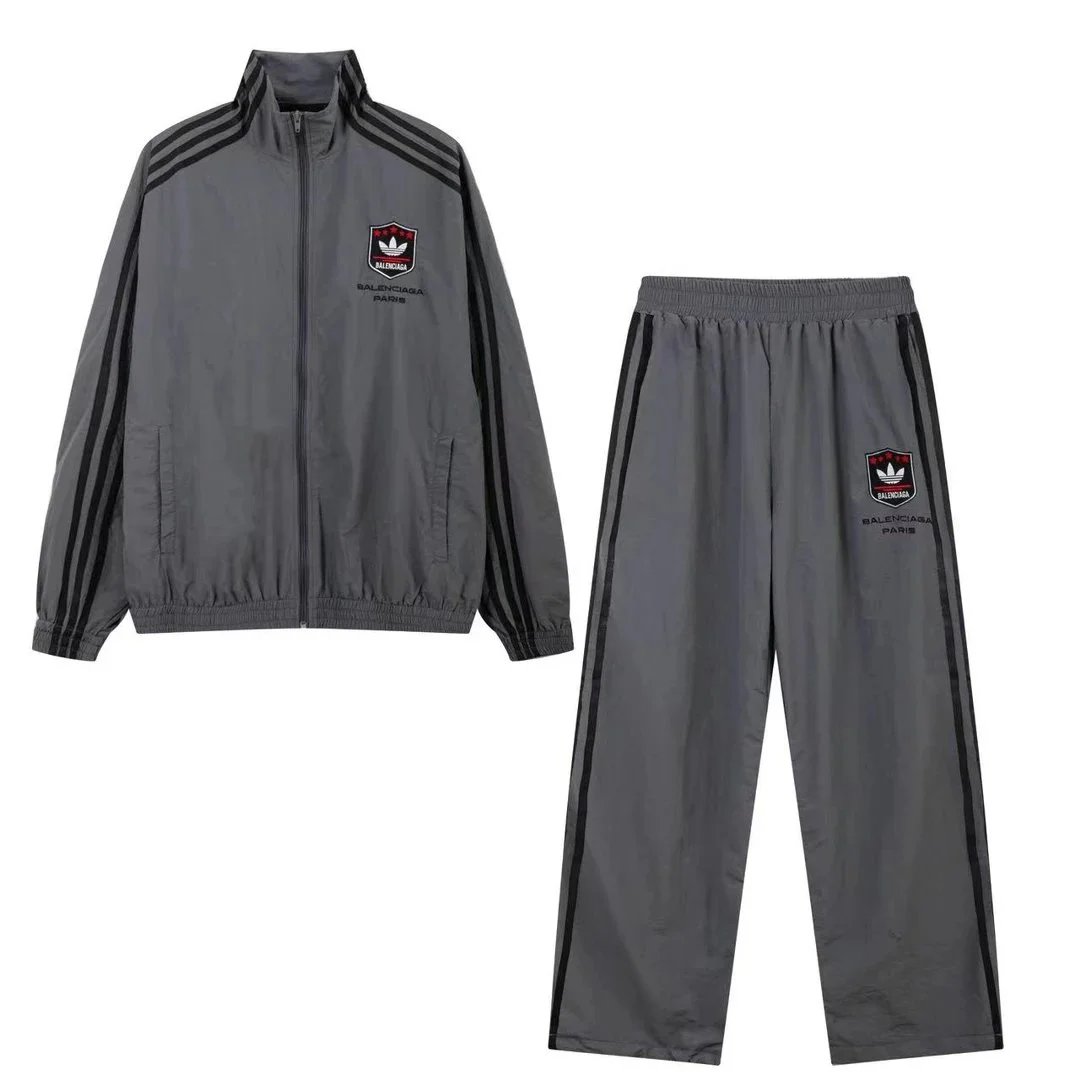 Balenciaga Grey Track Suit Jacket and Pants Set