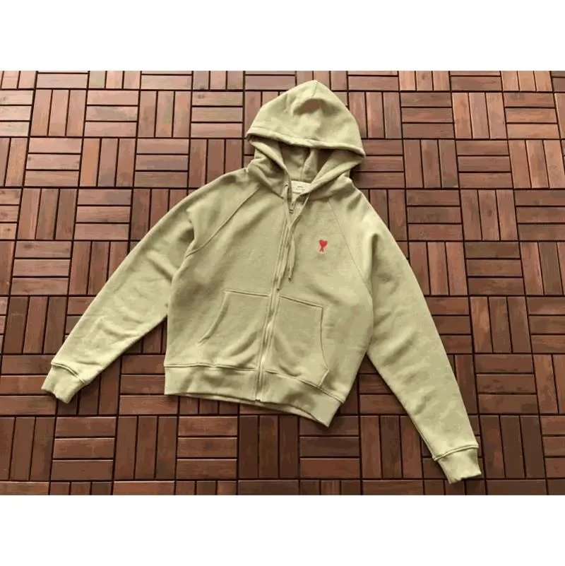 Ami Paris Khaki Zip-