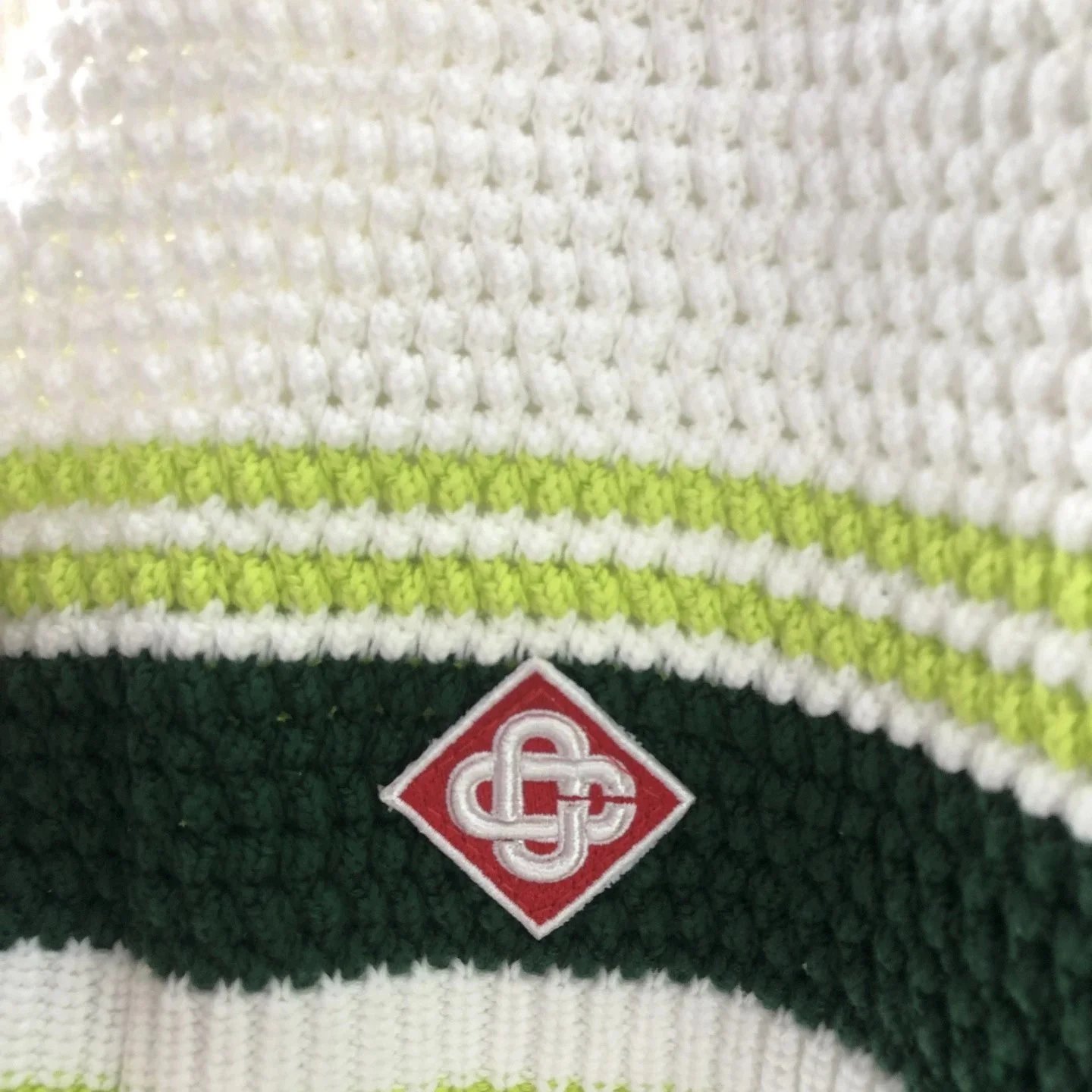 Casablanca Green and White Crochet Knit Polo and Shorts Set product photo 2