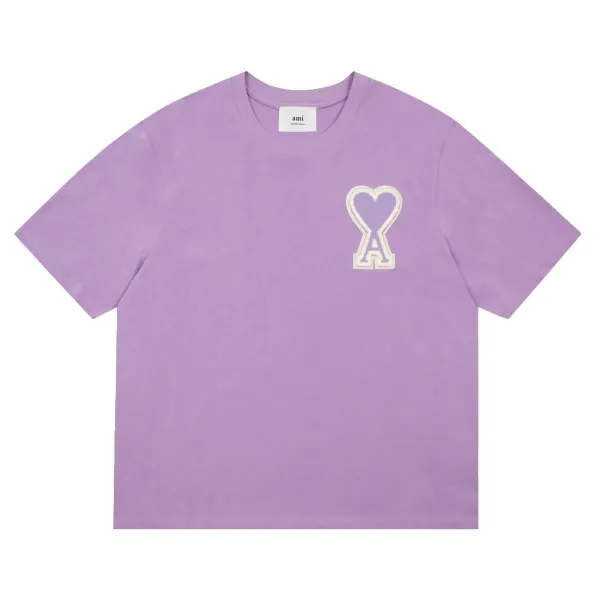 Ami Paris Heart Logo Red T-Shirt - 26