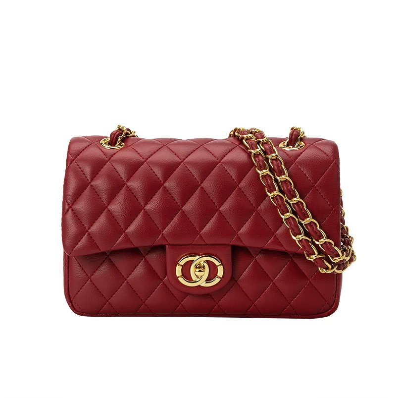 Red double ring gold buckle 24