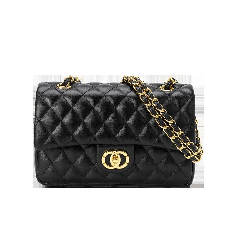 Black double ring gold buckle 24