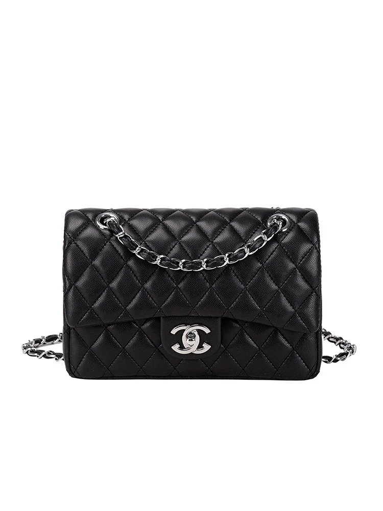 Black silver buckle double G25