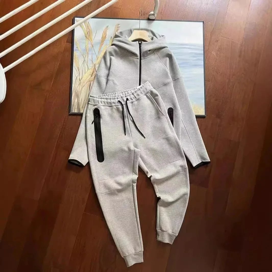 Grey double-sided zipper set