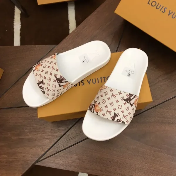 Louis Vuitton Monogram Denim Slide Sandals Navy Slippers - 4